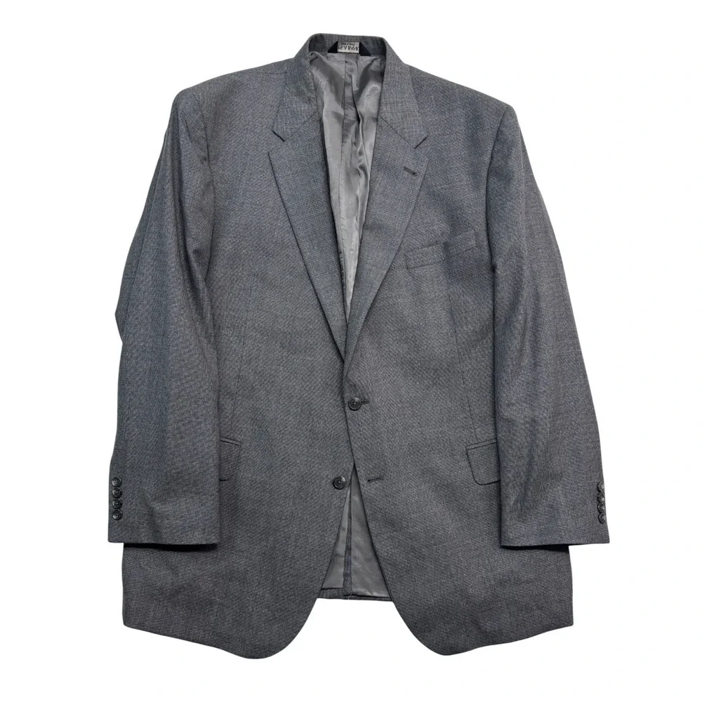 Jos A Bank 48L 43x32 Gray 2pc Pant Suit Signature Collection Wool Flat Front
